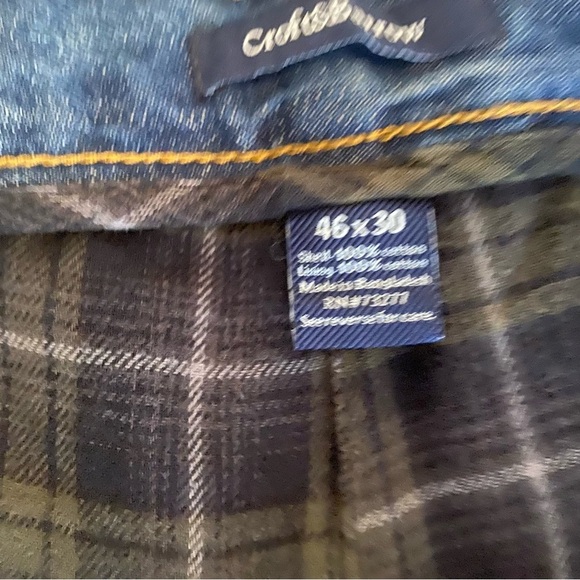 NWT Croft & Barrow Flannel Lined Jeans Mens 46x30 Classic Fit Denim Warm - Picture 4 of 13